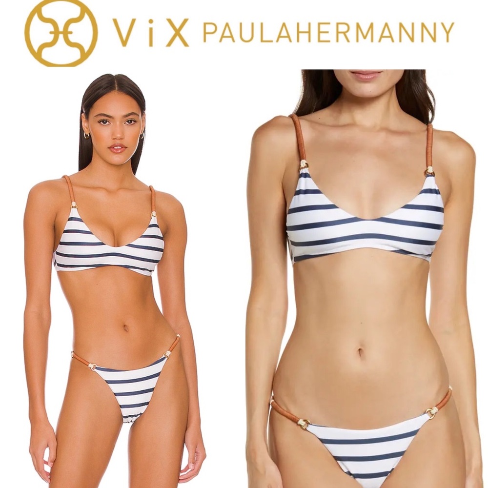 Vix Swimwear Luli Dri Bikini Set in Perrine D Top L Bottom Rope Accent